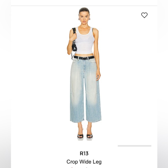 R13 cropped wide leg; multiple styling options 4 effortless cool. LIGHT wash - Picture 6 of 16